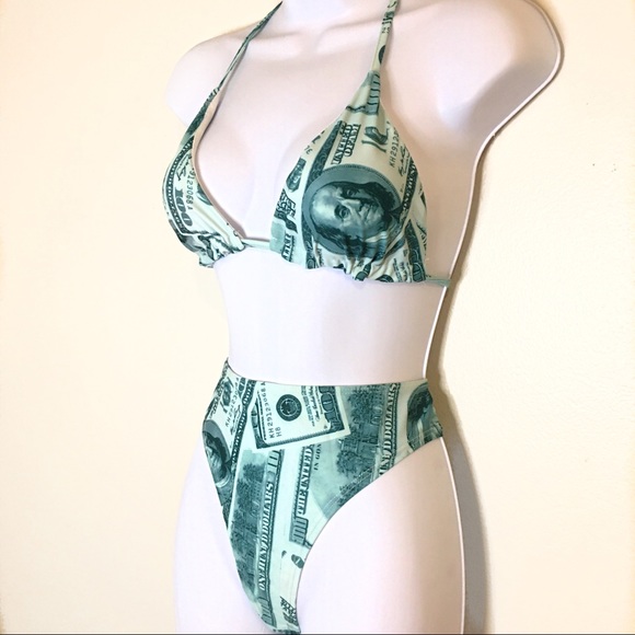 Fashion Money Note Printed Bikini - Picture 4 of 9